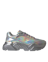 Dolce & Gabbana Silver Iridescent DAYMASTER Leather Sneakers Shoes -   -  Dolce & Gabbana.